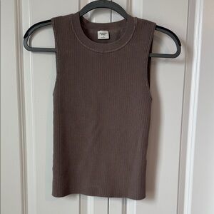 Abercrombie & Fitch Ribbed Sweater Knit Tank Top Brown Size M